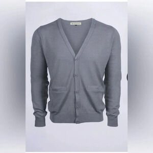 Peter Christian Italian Fine Merino Wool Gray Cardigan Sweater